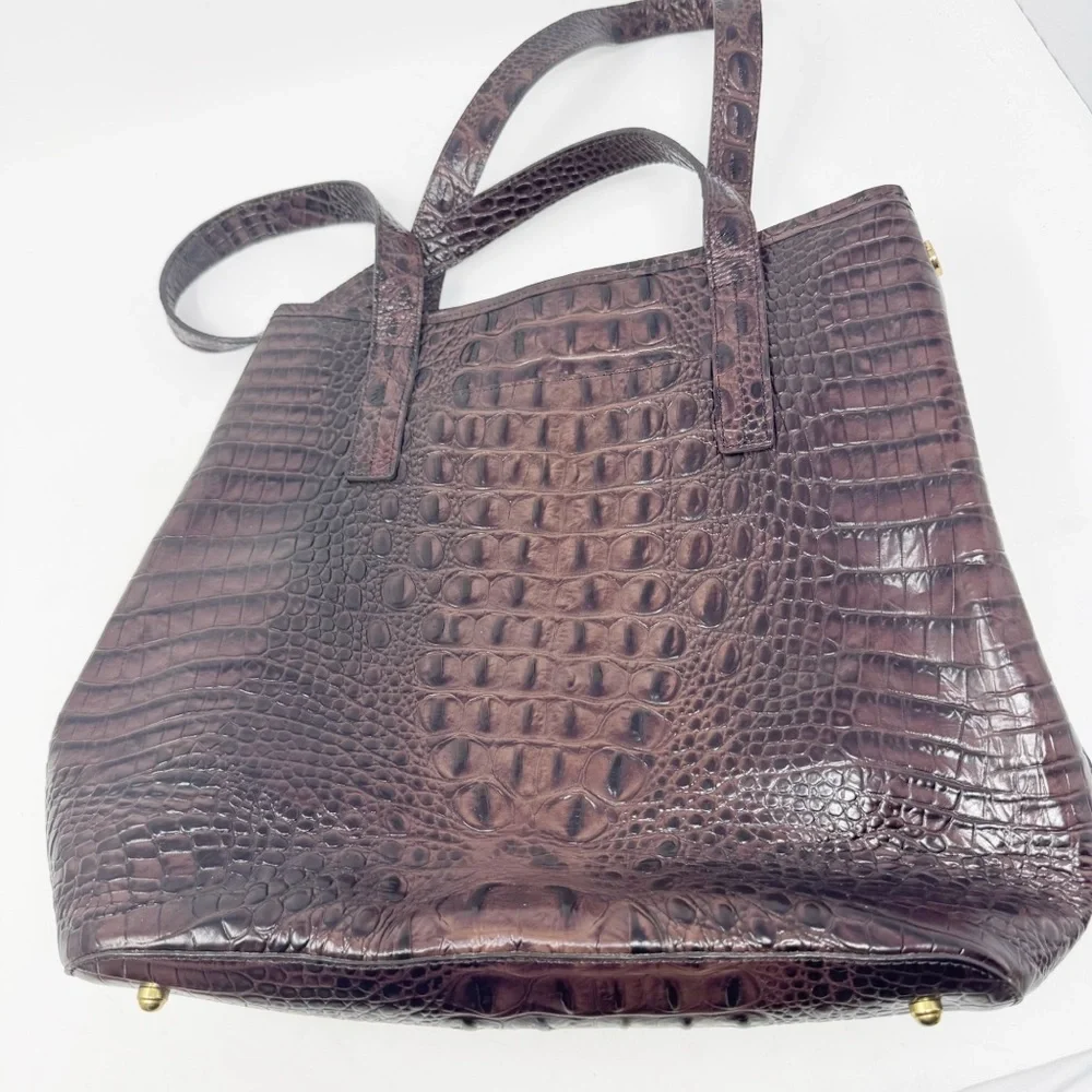 Brahmin Quartz Stanton Tote Pecan Melbourne Croc Leather NWOT